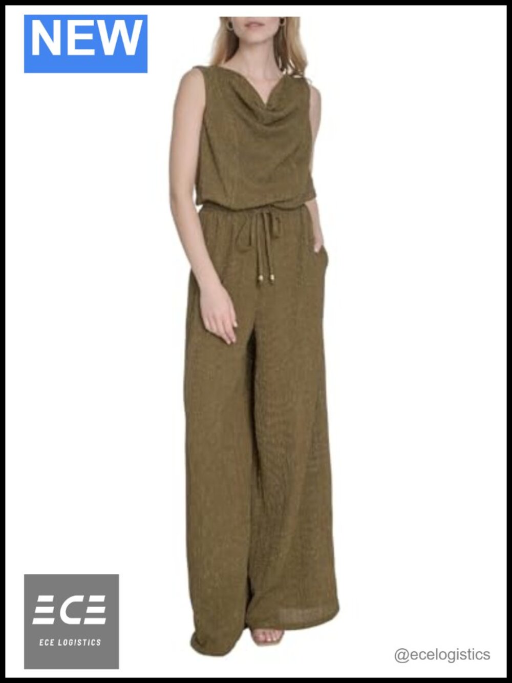 Vince Camuto Sleeveless Cowl Neck A-Line Maxi Dress Casual